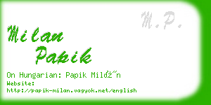 milan papik business card